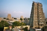 Im Meenakshi-Tempel in Madurai in Tamil Nadu ist das religise Leben in voller Blte